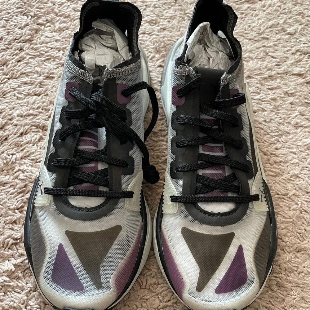 Puma LQD Cell Optic Sheer Women’s 7.5 Gray Purple Mesh NWOT